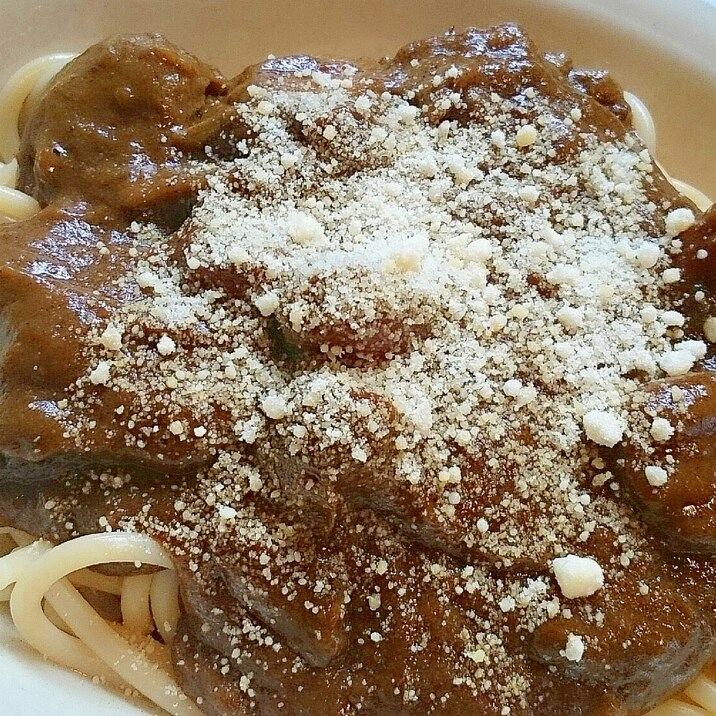 カレーの残りでカレースパゲティー